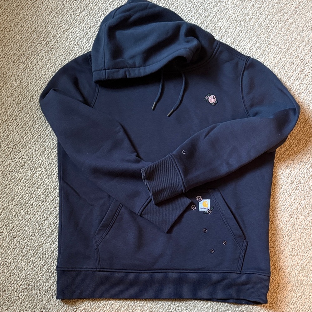 Carhartt Navy Blue Limited Edition Embroidered Hoodie